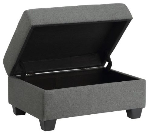 Mazin Furniture Dunstan Dark Gray Storage Ottoman-2