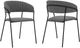 Armen Living Nara 2-Piece Gray/Black Dining Chairs-3