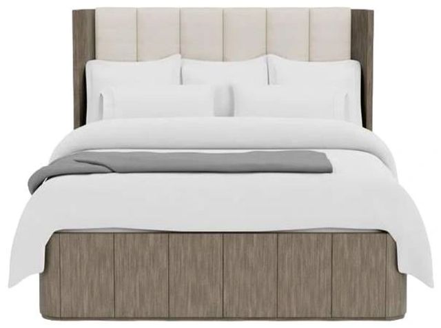 Riverside Furniture Sariel Designer Espresso Upholstered King Panel Bed-2