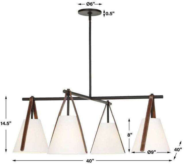 Uttermost® Reins White 4-Light Accent Straps Chandelier-2