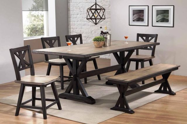 Urban Styles Furniture Orlando Smoke Gray Dining Table with Cappuccino Base-1