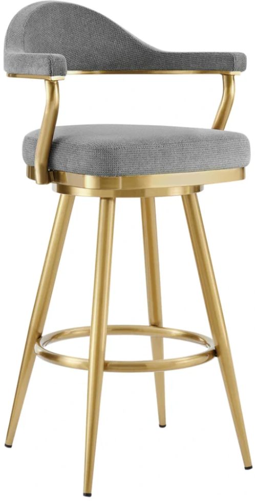 Armen Living Justin Anchor Gray/Gold Swivel Counter Stool-0