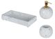 A & B Home 3-Piece White Marble Bath Set-0