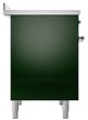 Ilve® Nostalgie II Noblesse 40'' Emerald Green Pro Style Induction Range with Brass Trim-1