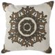 A & B Home Gray/White 18"x18" Embroidered Throw Pillow-0