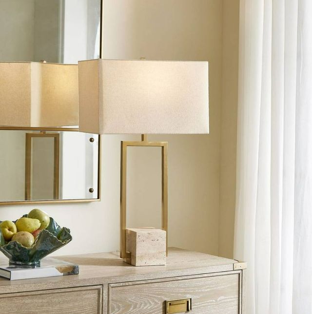 Uttermost® Warrick Beige/Brass Table Lamp-1