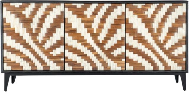 Hooker® Furniture Commerce and Market Entwined Black Natural Credenza-2