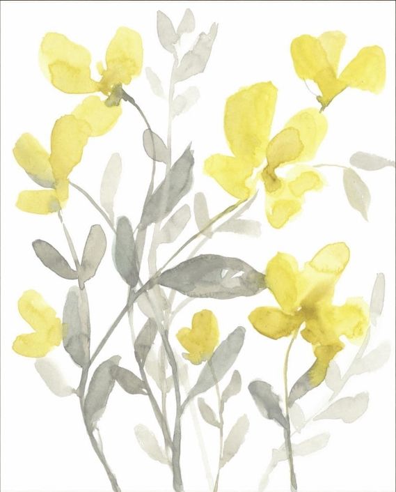 Classy Living Jennifer Goldberger Yellow and Gray Garden II Wall  Art-1