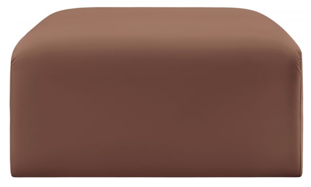 Meridian Furniture Arc Cognac Vegan Leather Ottoman-1