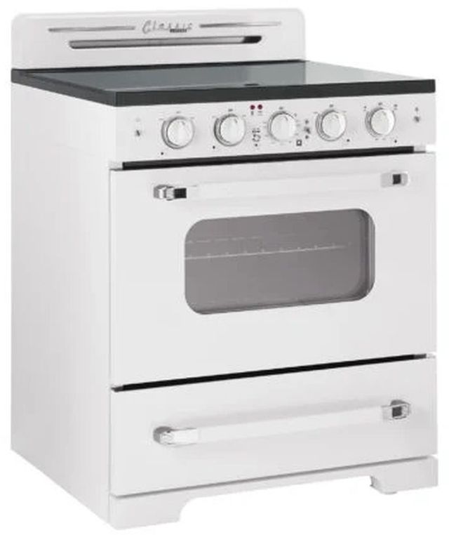 Unique® Appliances Classic Retro 30" Marshmallow White Freestanding Electric Range-3