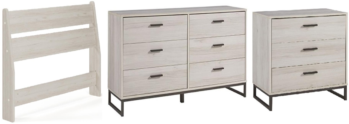 Signature Design by Ashley® Socalle 3-Piece Light Natural Twin Youth Panel Headboard Bed Set