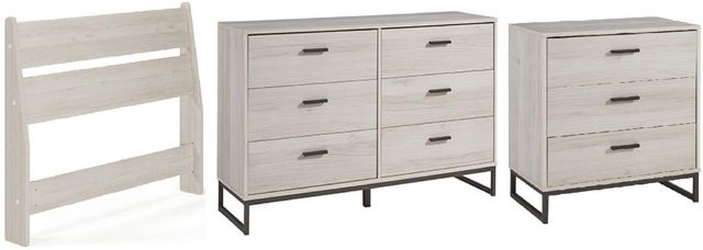 Signature Design by Ashley® Socalle 3-Piece Light Natural Twin Youth Panel Headboard Bed Set-0