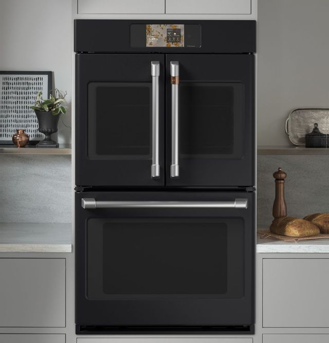 Café™ Professional Series 30” Matte Black Smart Double Electric Wall Oven with French Doors-3