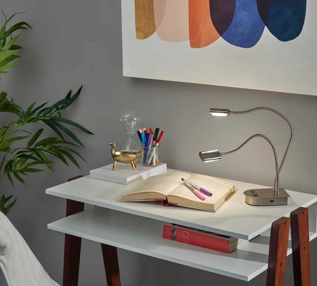 Adesso® Eternity Brushed Steel LED 2-Arm Desk Lamp-3