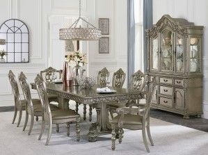 Mazin Furniture Catalonia Platinum Gold Buffet And Hutch-3