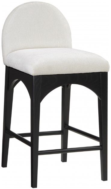 Meridian Furniture Waldorf Cream/Black Counter Stool-0