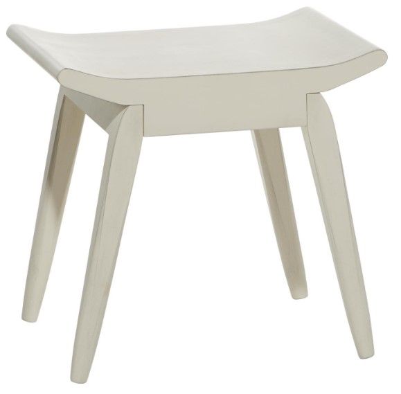 Deco Marche White Minimalistic Curved Stool-0