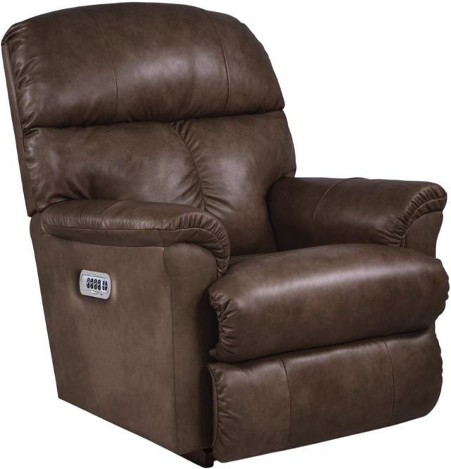 La-Z-Boy® Reed Walnut Leather Power Rocking Recliner with Headrest-0