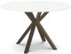 Amisco Customizable Asterisk White Glass Round Table with Starburst Stand-0