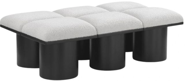 Meridian Furniture Pavilion 6-Piece Cream/Black 54" Modular Bench Set-0