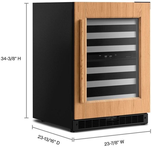 Kitchenaid® 24" Panel-Ready Undercounter Wine Cooler with Full-Extension Wood-Front Racks-4