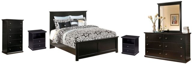 Signature Design by Ashley® Maribel 6-Piece Black Queen Panel Bed Set-0