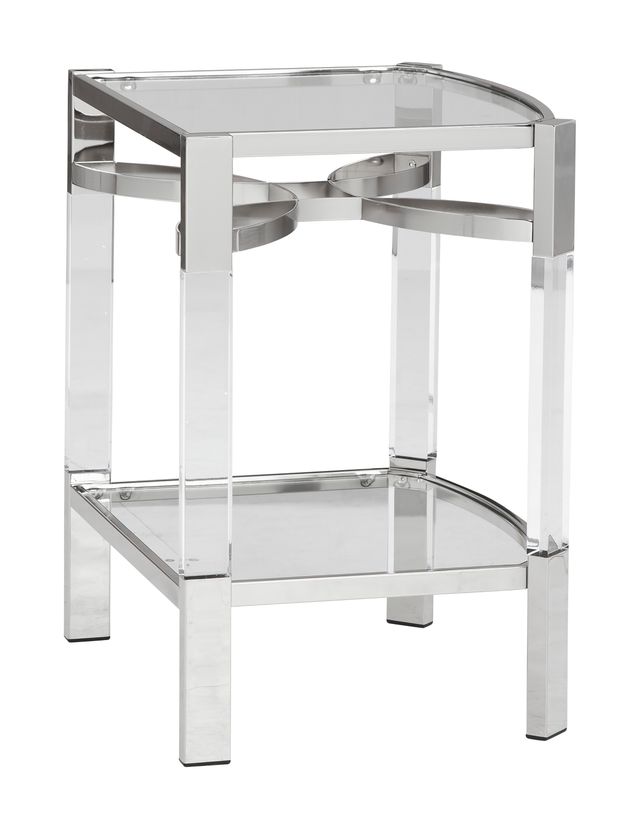 Signature Design by Ashley® Chaseton Clear Glass Accent Table  with Silver Base-0