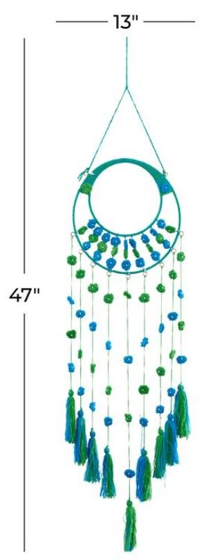 Deco Marche Blue Floral Macrame Wall Decor-3