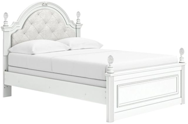 Signature Design by Ashley® Kozlani Matte White Full Upholstered Panel Bed-0