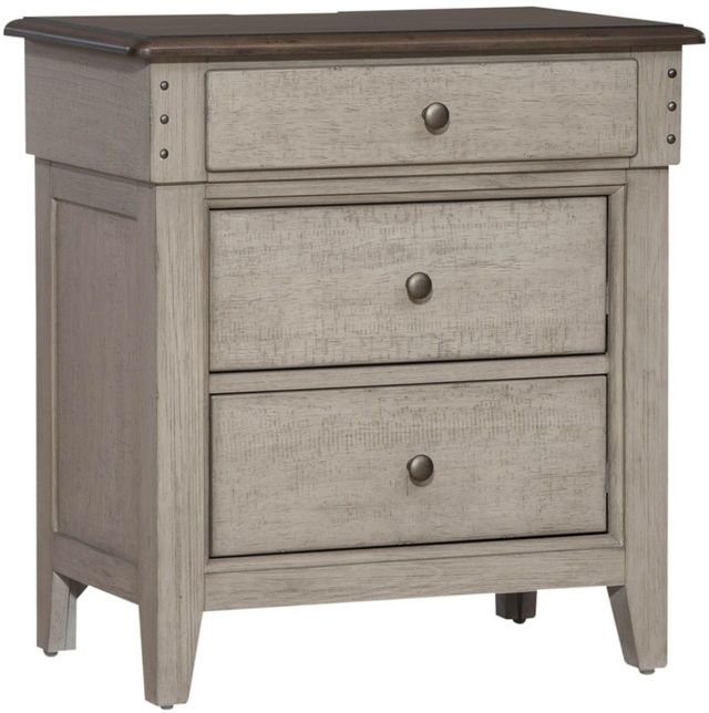 Liberty Furniture Ivy Hollow 4-Piece Dusty Taupe/Weathered Linen King Mantle Bedroom Set-4
