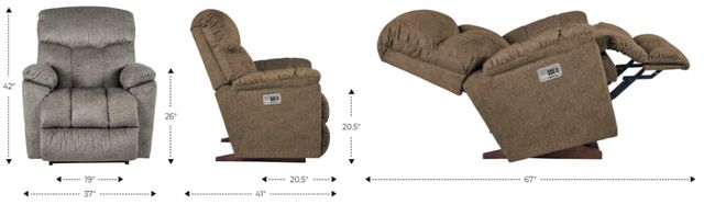 La-Z-Boy® Morrison Charcoal Power Rocking Recliner with Headrest-2