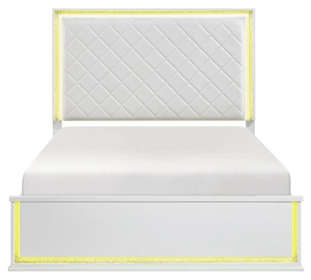 Homelegance® Lumin White Eastern King Panel Bed-2