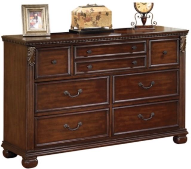 Signature Design by Ashley® Leahlyn 3-Piece Warm Brown King Panel Bed Set-2