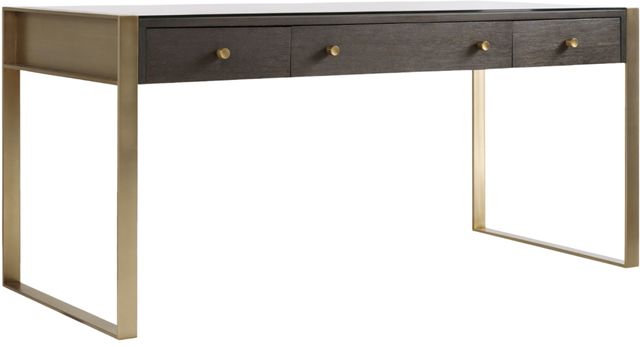 Hooker® Furniture Curata Midnight Writing Desk with Brushed Brass Base-0