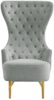 TOV Furniture Jezebel Gray Velvet Wingback Accent Chair-3