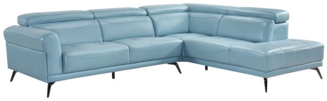 Homelegance® Giselle 2-Piece Blue Right-Arm Facing Sectional and Chaise-3