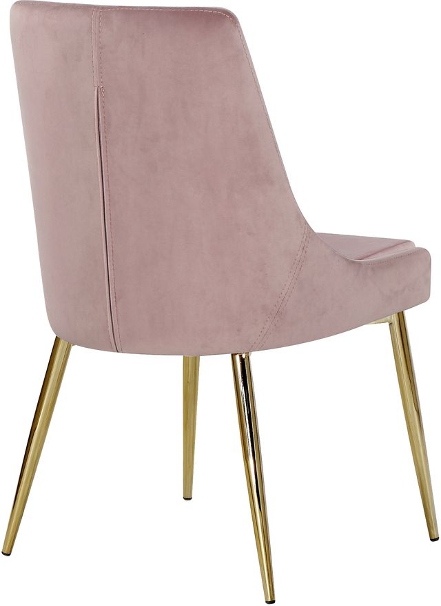 Meridian Furniture Karina Pink/Gold Velvet Dining Chair-2