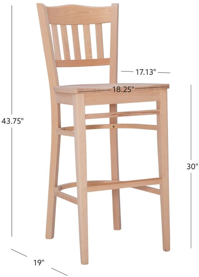 Linon Minetta 2-Piece Unfinished Bar Stool-2