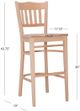 Linon Minetta 2-Piece Unfinished Bar Stool-2