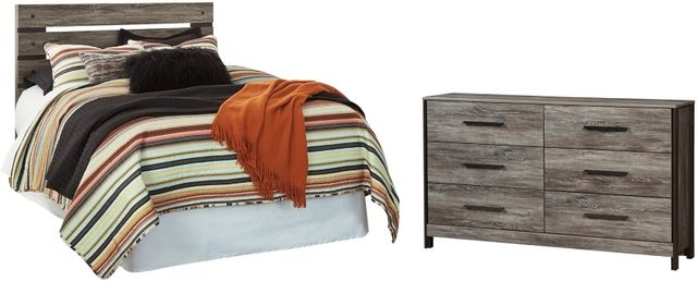 Signature Design by Ashley® Cazenfeld 2-Piece Black/Gray Full Youth Panel Headboard Set-0