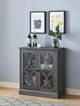 Brassex Inc. Grey Storage Cabinet with Glass Doors-1