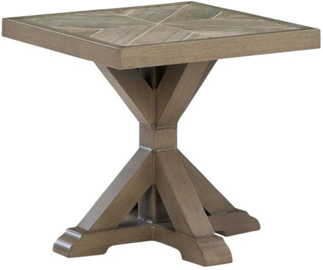 Signature Design by Ashley® Revare Beach Beige Aluminum/Porcelain Outdoor End Table-0