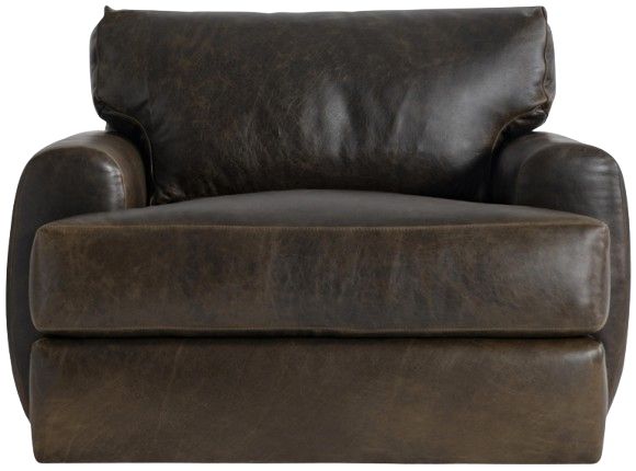 Bernhardt Cameron Bernhardt Living Brown Leather Swivel Chair-2
