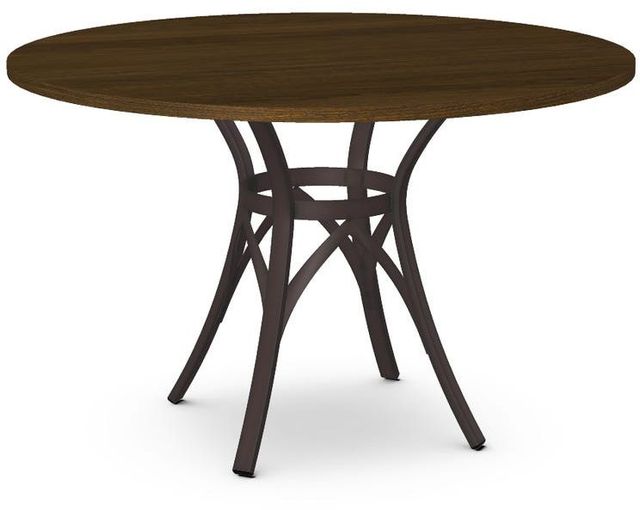 Amisco Customizable Kai Round Table with 48" Walnut Veneer Table Top-0