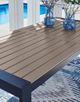 Signature Design by Ashley® East Beach Driftwood Metal Outdoor Dining Table with Navy Blue Base-4
