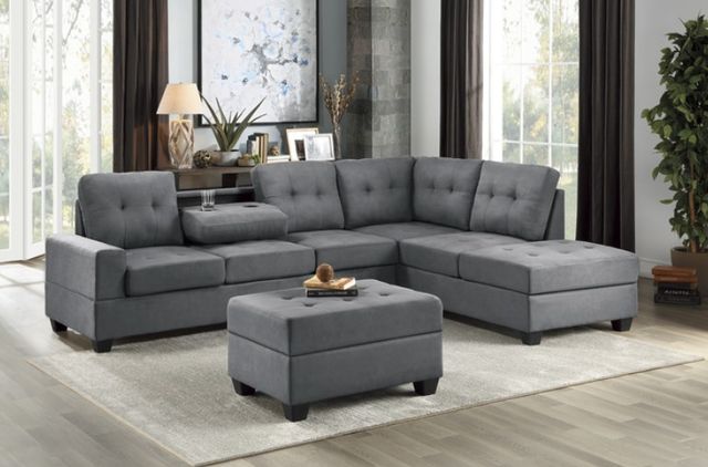 Mazin Furniture Maston Dark Gray Storage Ottoman-2