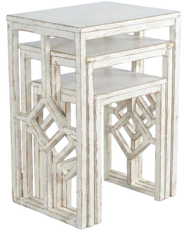 Sunny Designs™ 3-Piece White Sand Nesting Table Set-2