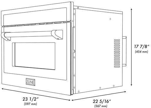 ZLINE Autograph Edition 24" 1.6 Cu. Ft. Fingerprint Resistant Satin Stainless Steel Electric Speed Oven-2