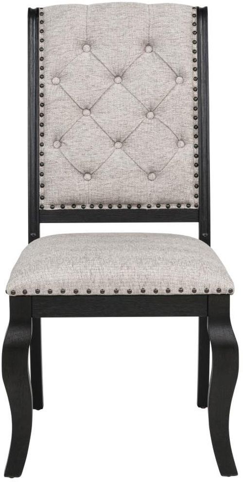 Coaster® Phelps 2-Piece Distressed Noir/Tan Upholstered Dining Side Chair Set-4