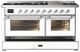 Ilve® Majestic III 60" White Pro Style Dual Fuel Natural Gas Range with Triple Glass Door and Chrome Trim-2